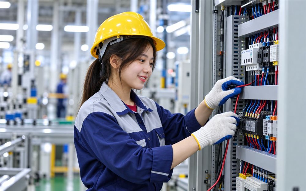 Sinh viên nhóm ngành Điện – Điện tử – Tự động hóa thực hành